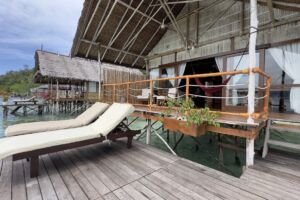 Papua Explorers over water bungalow with private sun deck